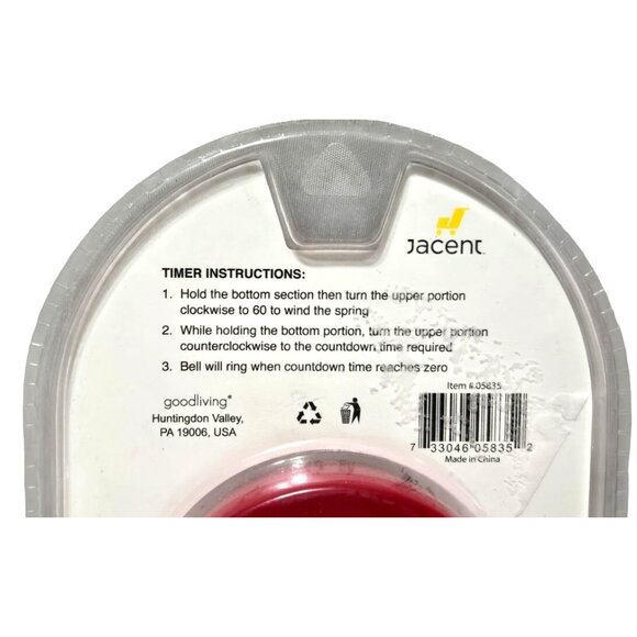 60 Minute Red Kitchen Timer by Culinary Elements (New Sealed Package) - Picture 3 of 3